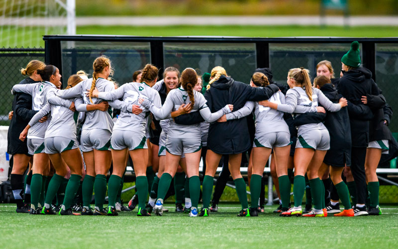 Womens Soccer Team Huddle